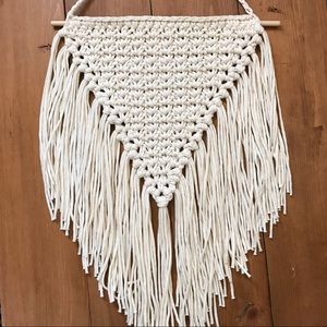 Boho Crochet Triangle Wall Hanging Cream